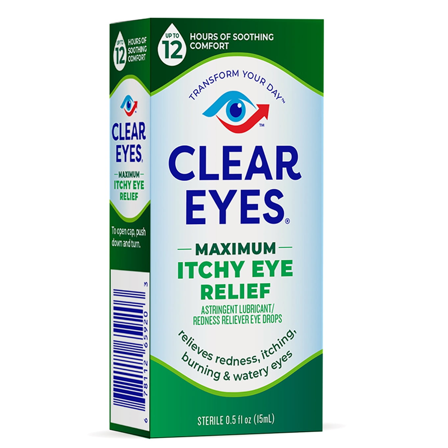 Clear Eyes Maximum Itchy Eye Relief Eye Drops, 0.5 Fl Oz