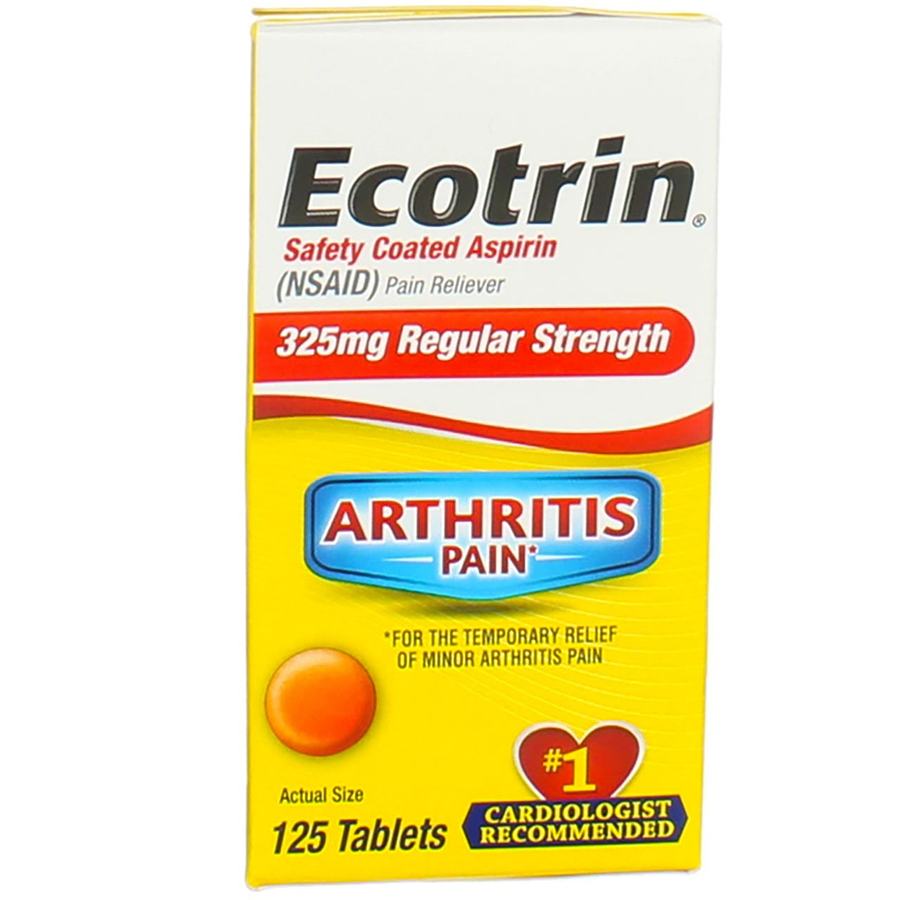 Ecotrin Regular Strength 325mg Pain Reliever Tablets, 125 Ea