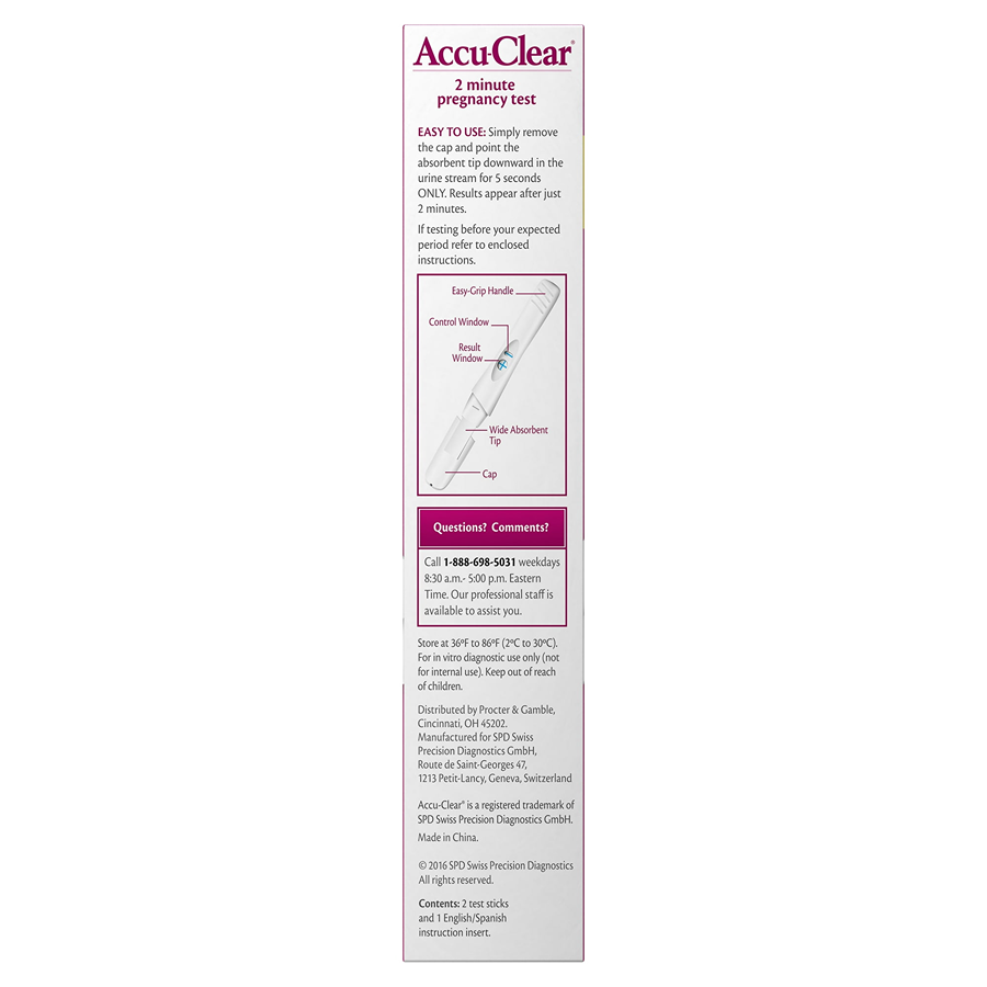 Accu-Clear Pregnancy Test - 2 Count