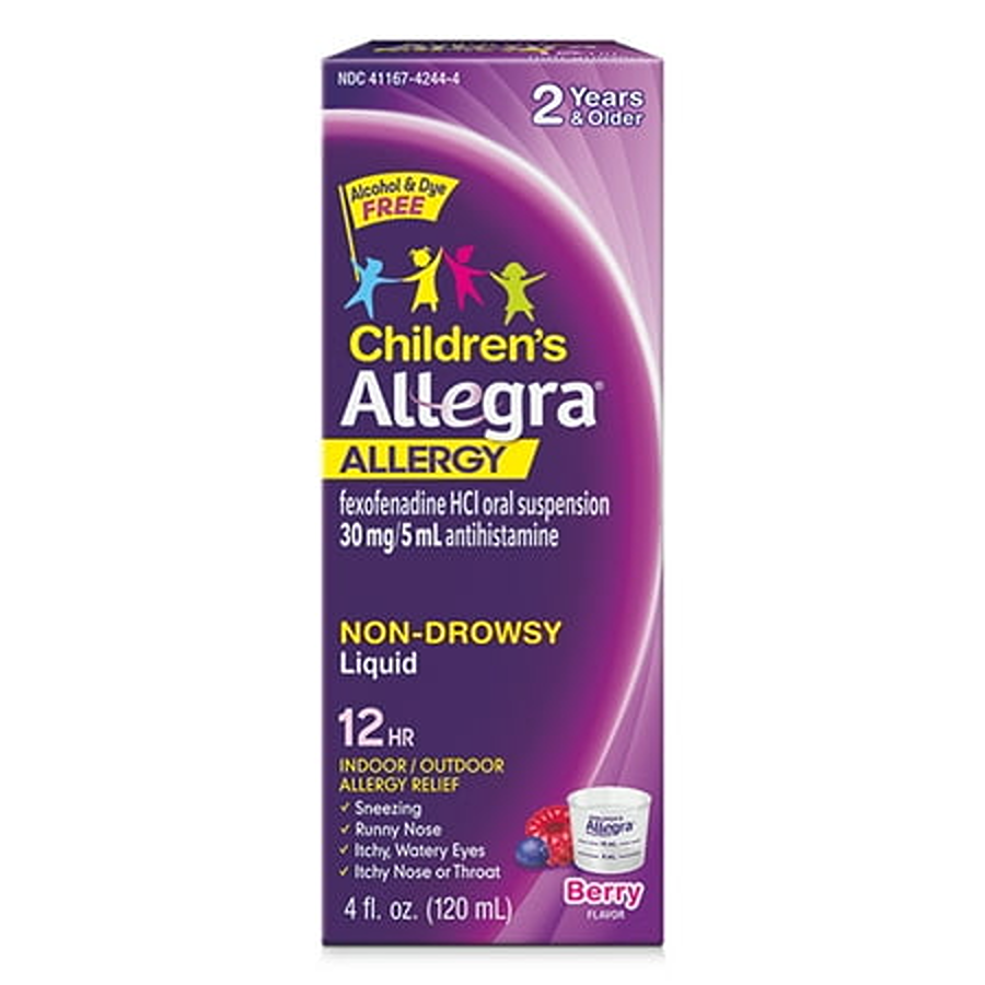 Allegra Childrens 12 Hour Allergy Relief Oral Suspension Liquid, Berry - 4oz