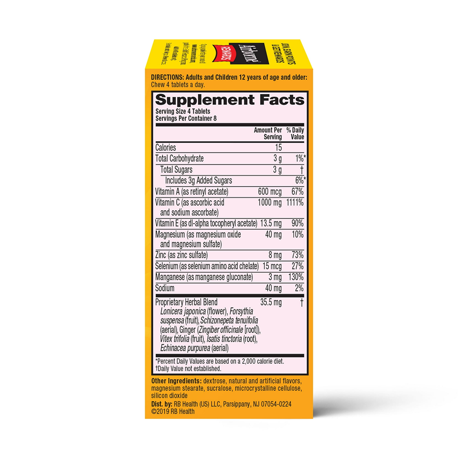 Airborne Citrus Chewable Tablets - 1000mg Vitamin C - Immune Support Supplement, 32 Count