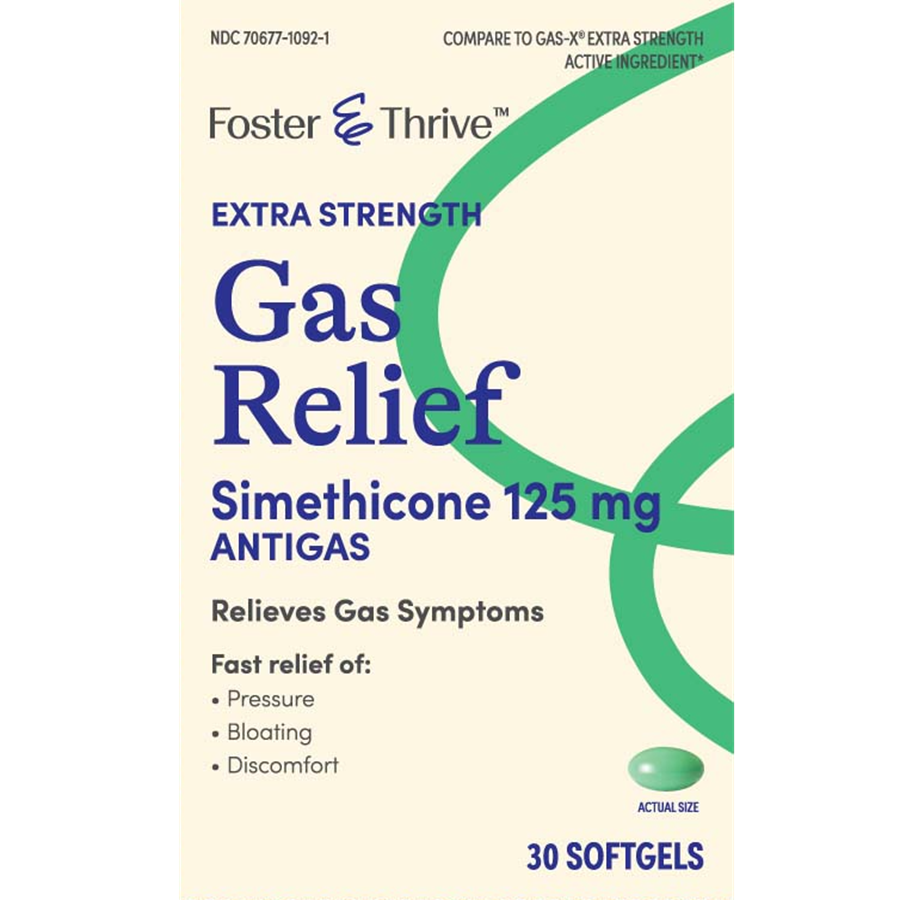 Foster & Thrive Extra Strength Gas Relief Simethicone 125 mg Softgels, 30 count