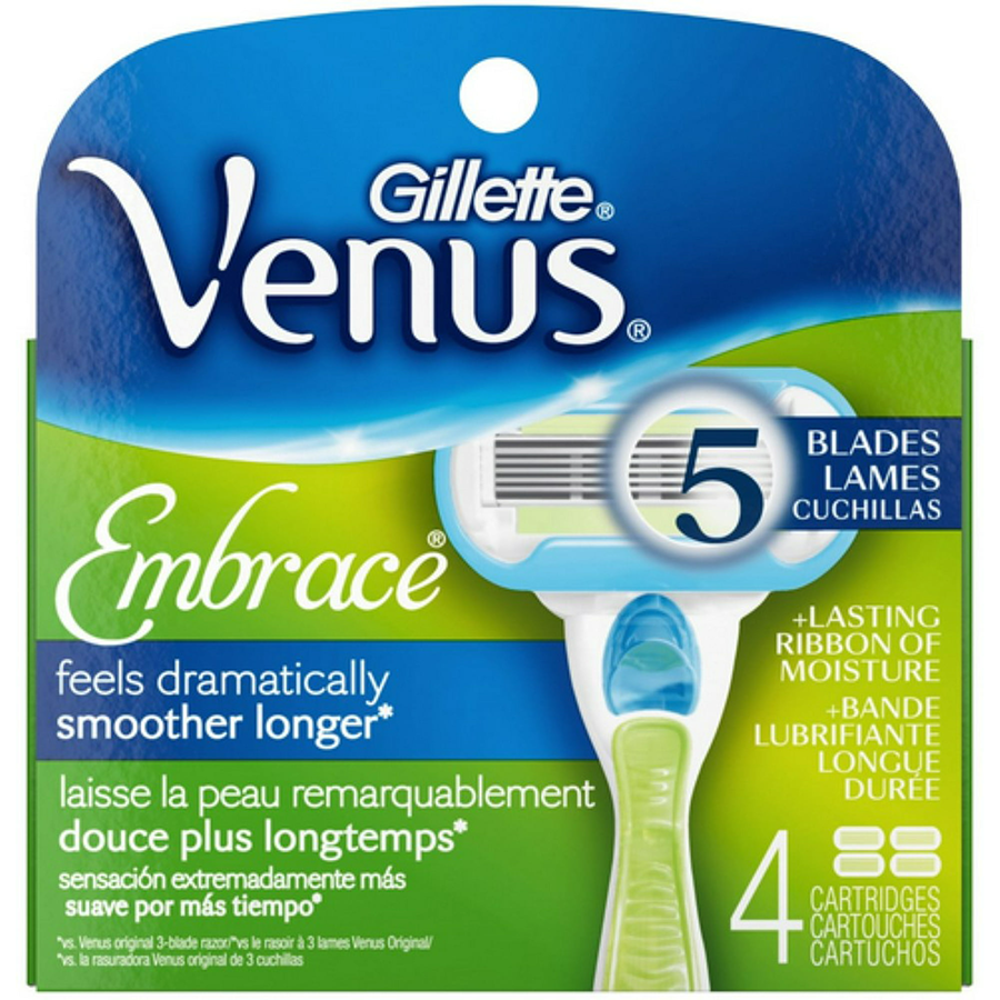 Gillette Venus Embrace Refill Catridges For Women - 4 Ea