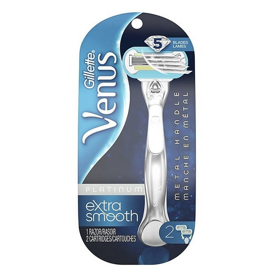 Gillette Venus Platinum Extra Smooth Metal Handle Womens Razor, 1 Ea