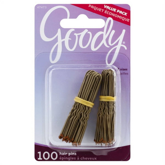 Goody Hair Pins, Brown, 100 Ea