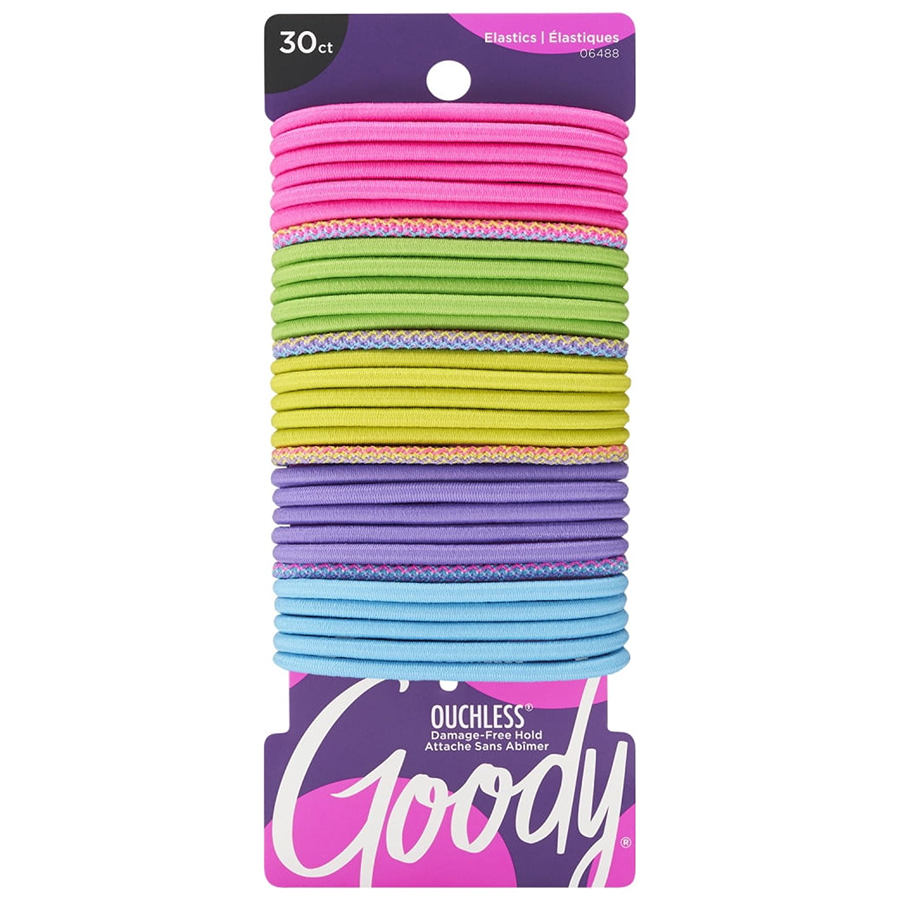 Goody Ouchless Neon 4mm Hair Elastics - 30 Pcs.