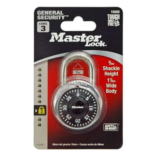 Master Lock 1500D Combination Padlock 1-7/8 Inch Wide