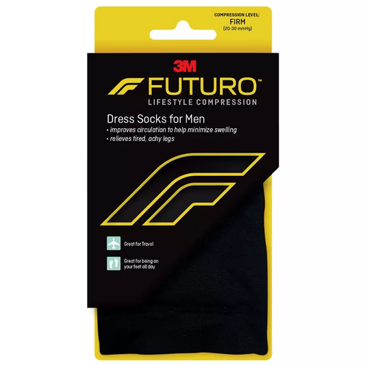 FUTURO Men's Dress Socks for Improved Circulation - Black, M, 71035BLEN