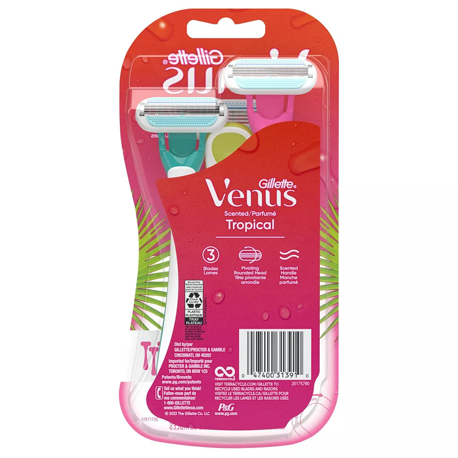 Venus Tropical Women's Disposable Razors - 3ct