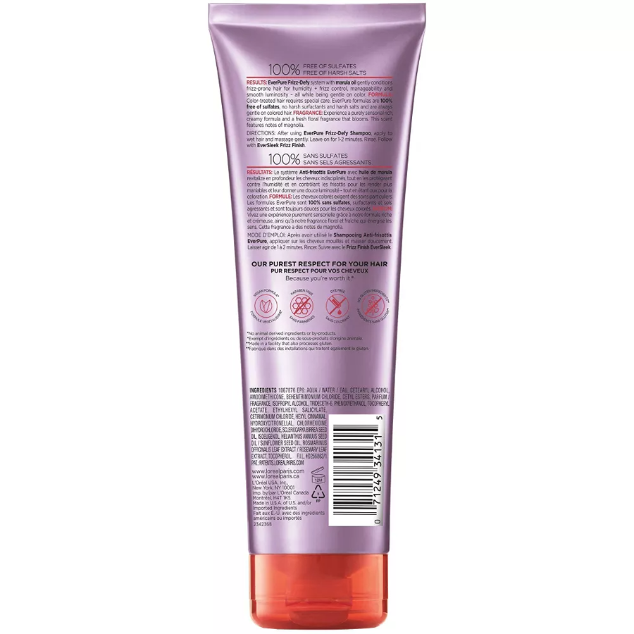 L'Oreal Paris EverPure Frizz-Defy Sulfate Free Conditioner with Marula Oil - 8.5 fl oz