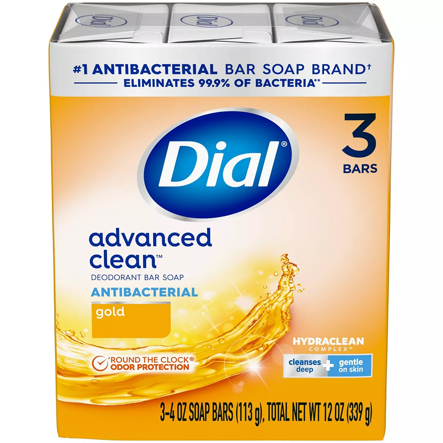 Dial Antibacterial Deodorant Gold Bar Soap 3 Pack