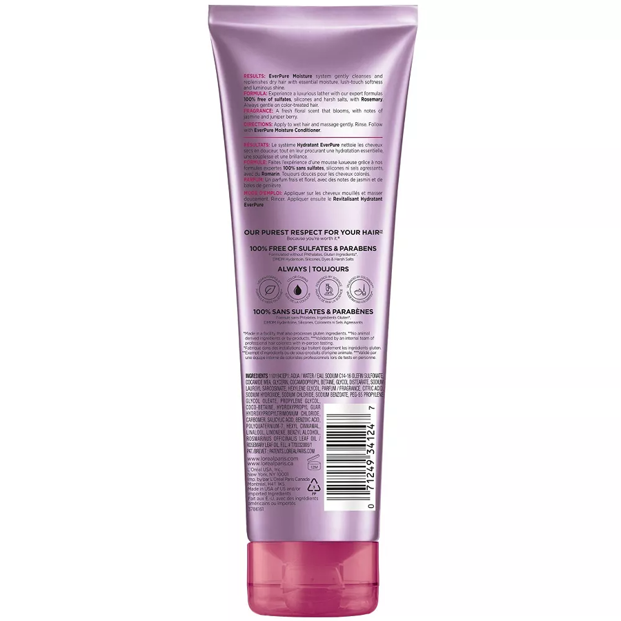 L'Oreal Paris EverPure Moisture Rosemary Oil Shampoo for Dry Hair