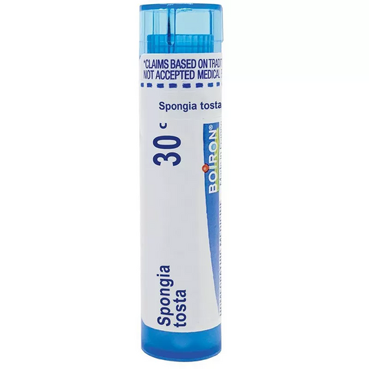 Boiron Spongia Tosta 30C Homeopathic Single Medicine For Cough, Cold & Flu - 80 Pellet