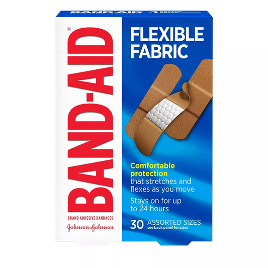 Band-Aid Flexible Fabric Adhesive Bandages, Assorted - 30ct