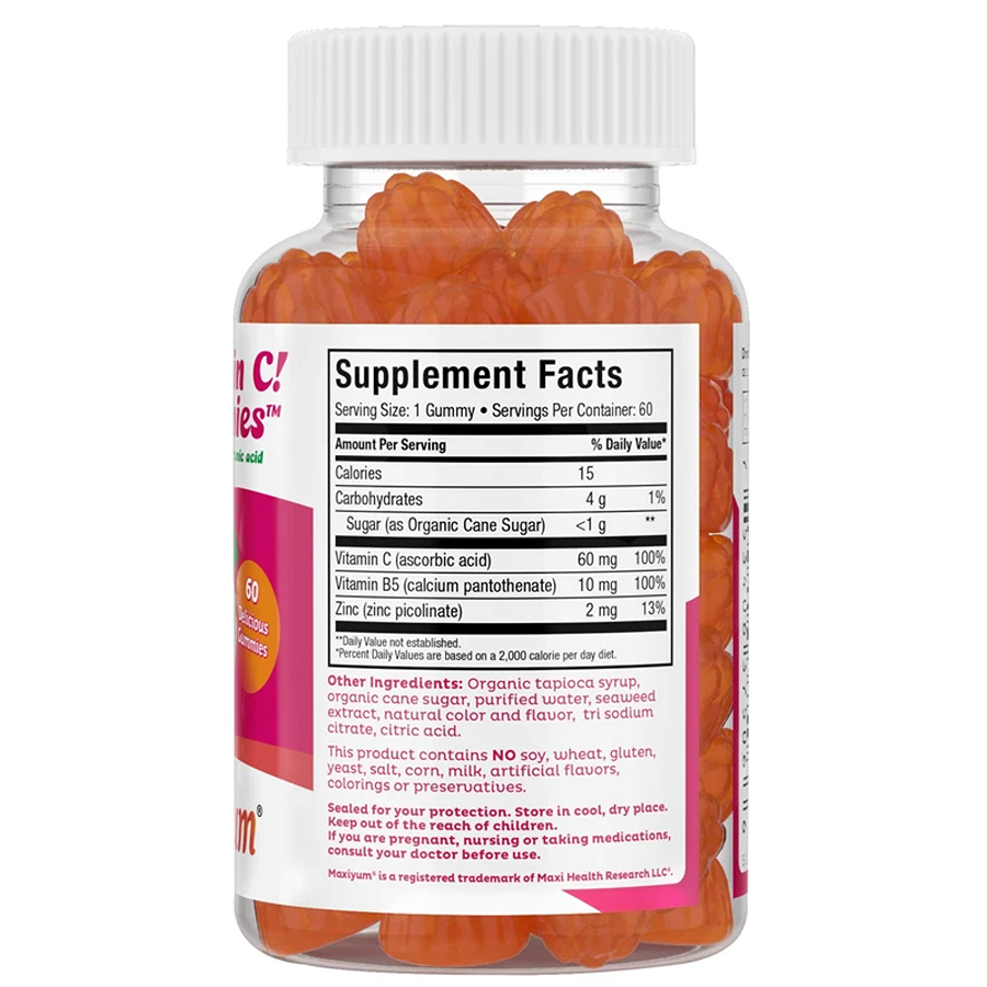 Maxi Health Vitamin C 60 mg C-Licious! Gummies Orange Flavor, 60 Jellies