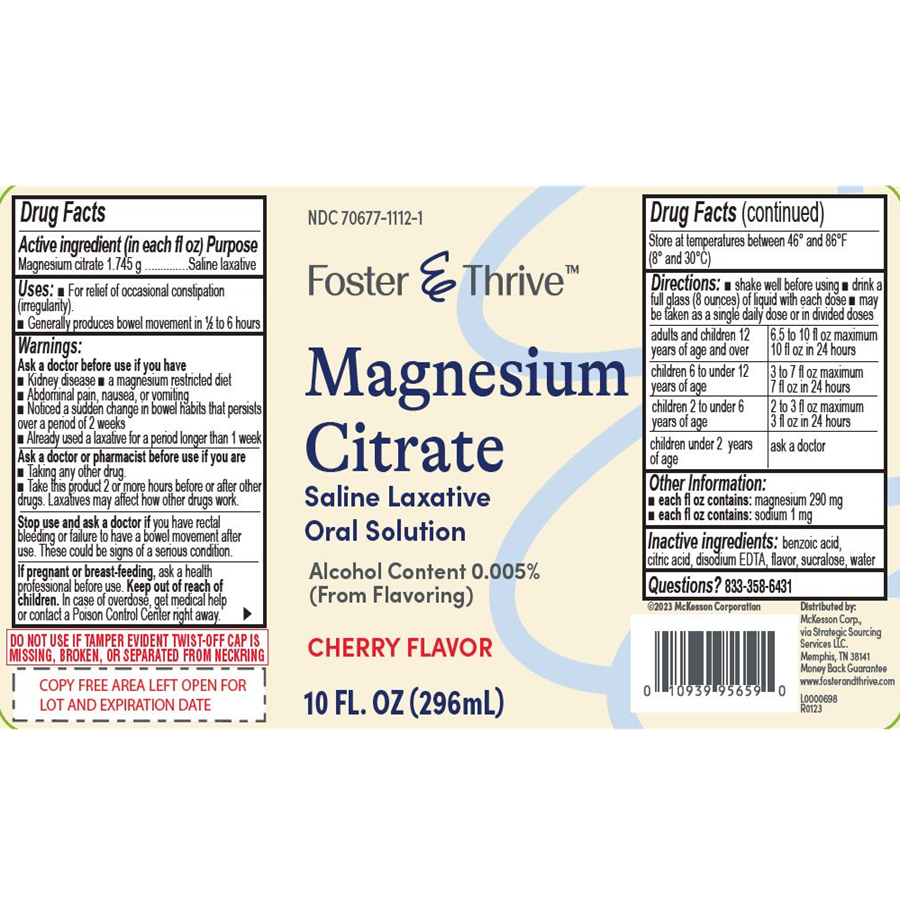 Foster & Thrive Magnesium Citrate Saline Laxative Oral Solution Cherry, 10 oz