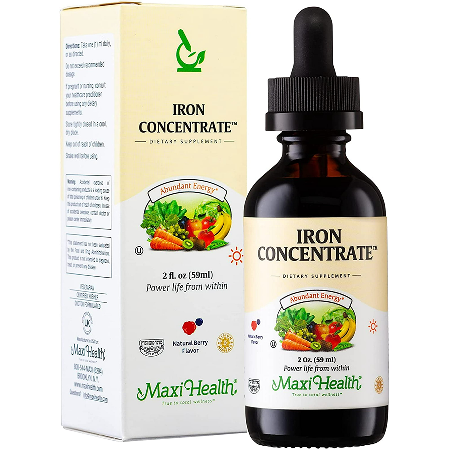 Maxi Health Iron Concentrate Natural Berry Flavor, 2oz