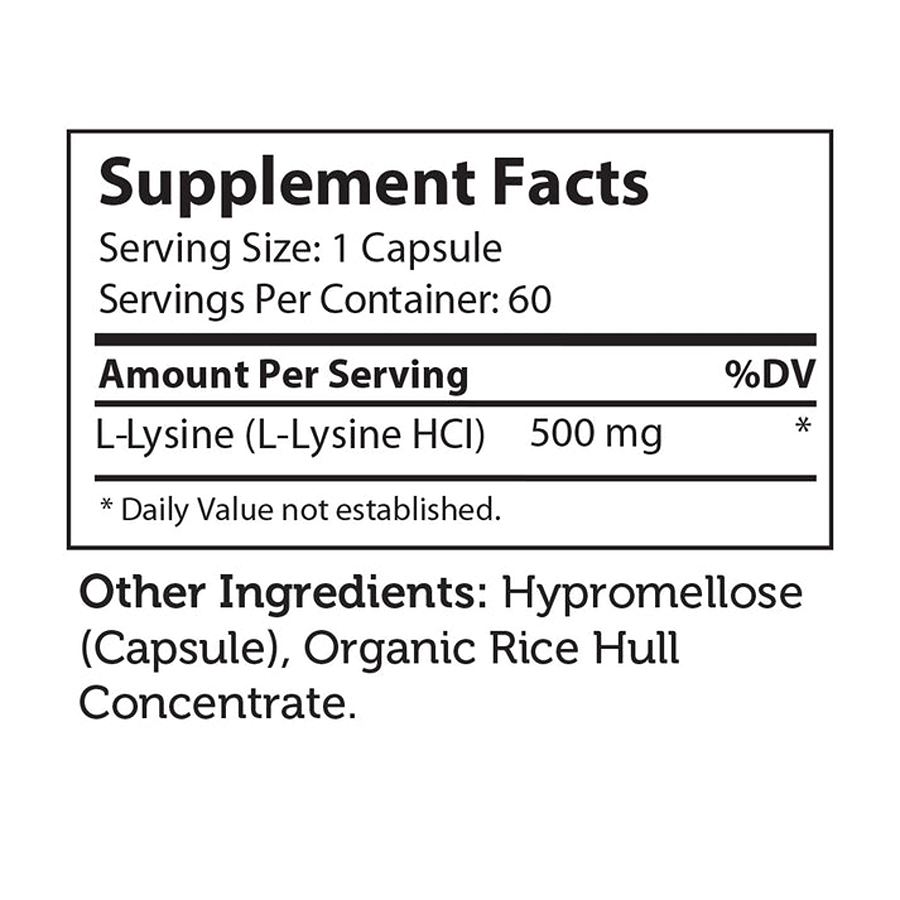 Zahler L-Lysine 500 Mg, 60 Capsules