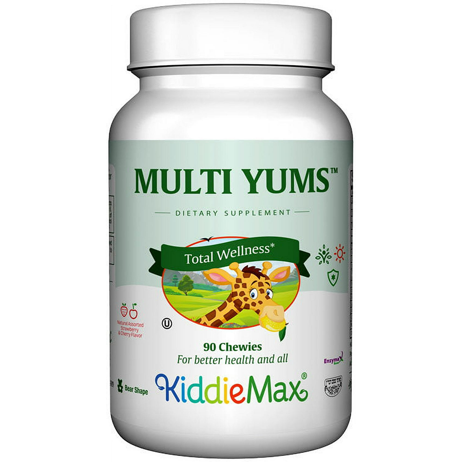 Maxi Health KiddieMax Childrens MultiYums (Multi Viamin & Mineral) Chewable Assorted Flavors, 90 Chewables