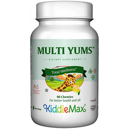 Maxi Health KiddieMax Childrens MultiYums (Multi Viamin & Mineral) Chewable Assorted Flavors, 90 Chewables