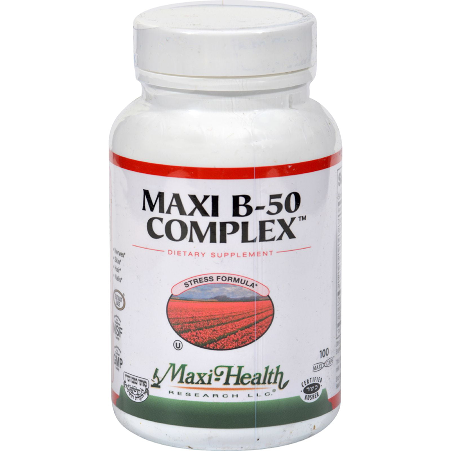 Maxi Health B Complex 50 Mg, 100 Vegetable Capsules