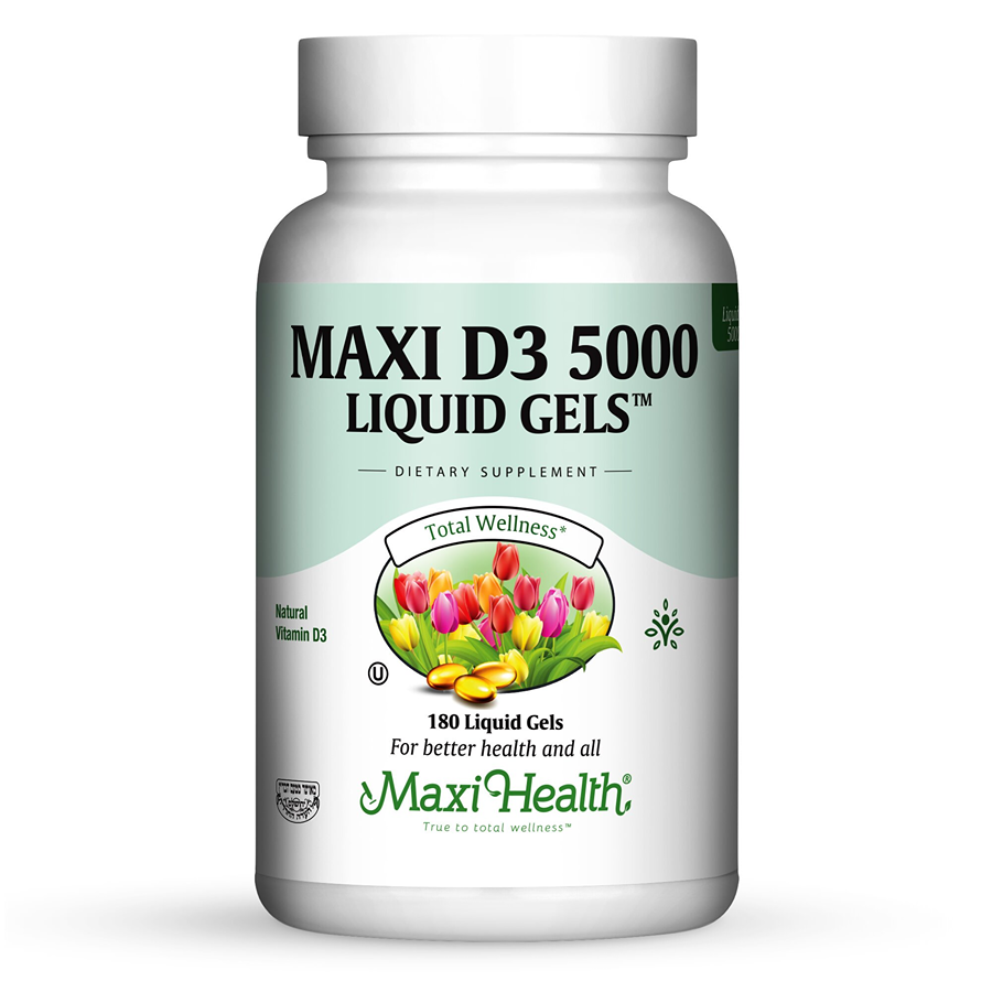 Maxi Health Vitamin D3 5000 IU, 180 Liquid Softgels