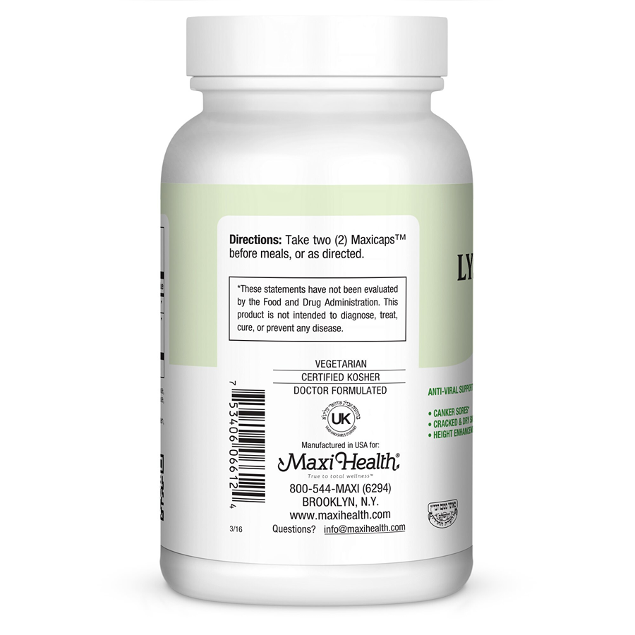 Maxi Health Maxi Lysine Complex 1000 Mg, 60 MaxiCaps