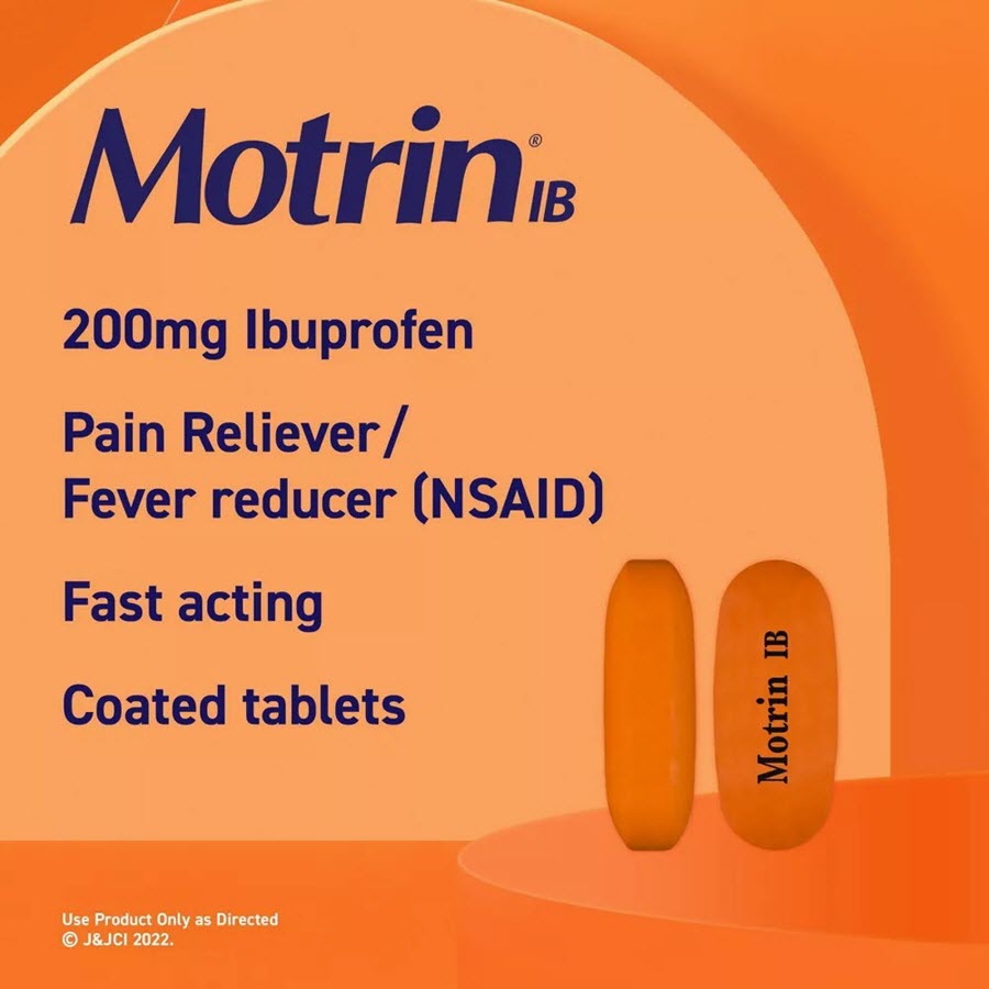 Motrin IB Pain Reliever & Fever Reducer Tablets - Ibuprofen (NSAID) - 100ct