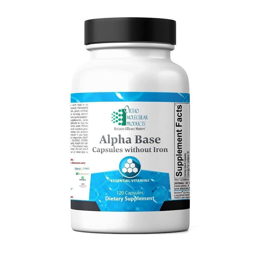 Ortho Molecular Alpha Base Capsules Without Iron 120 capsules