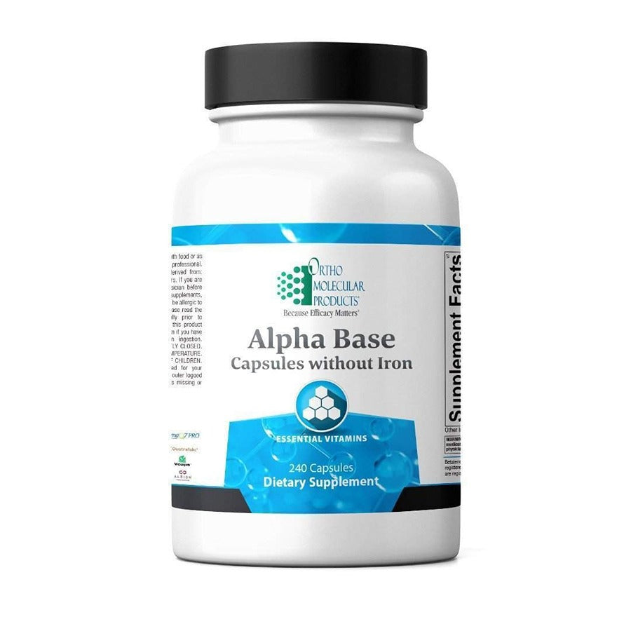 Ortho Molecular Alpha Base Capsules Without Iron 240 capsules