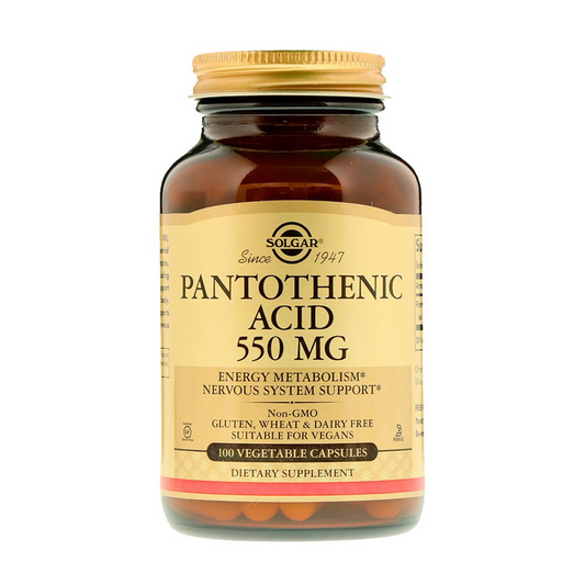 Solgar Pantothenic Acid 550 mg, 100 Vegetable Capsules