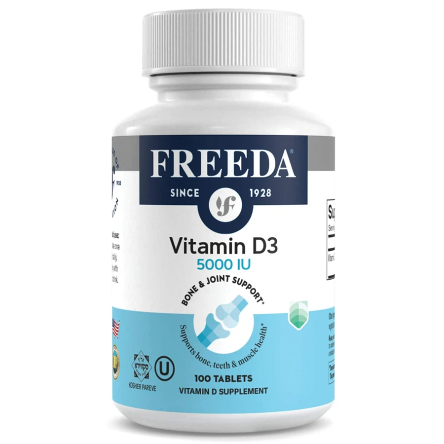 Freeda Vitamin D3 5000 IU (125 mcg), 100 Tablets