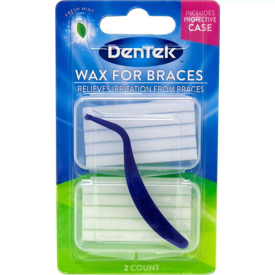 Dentek Wax For Braces Mint, Twin Pack