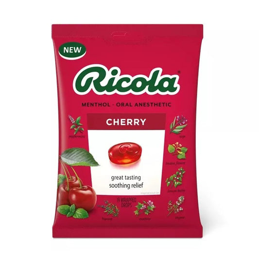 Ricola Menthol Cough Relief, Cherry, 19 Count