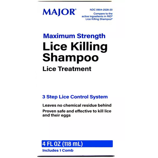 Major Maximum Strength Lice Killing Shampoo - 4 fl oz