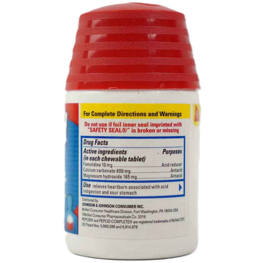 Pepcid Complete Acid Reducer + Antacid Chewable Tablets, Mint, 25ct