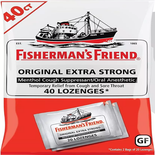 Fishermans Friend Original Extra Strong Menthol Cough Suppressant Lozenges, 40 Ea