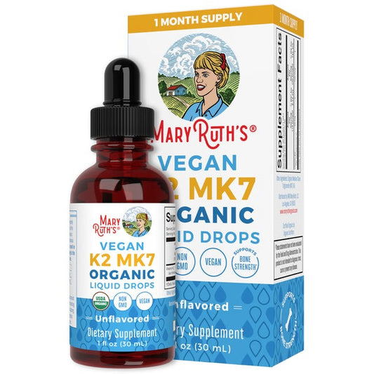 MaryRuth's Organic Unflavored Vegan K2 (MK7) Liquid Drops 1 fl. oz.