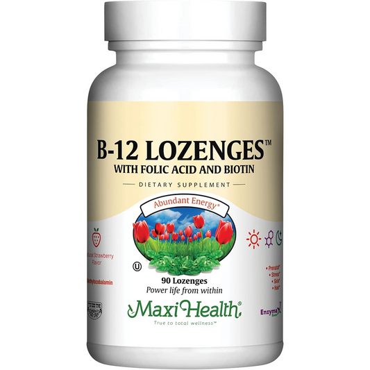 Maxi Health B12 Lozenges with Folic Acid and Biotin, 90 Chewables