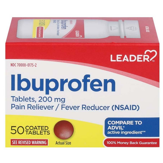 Leader Ibuprofen Caplets, 200 mg, 50ct